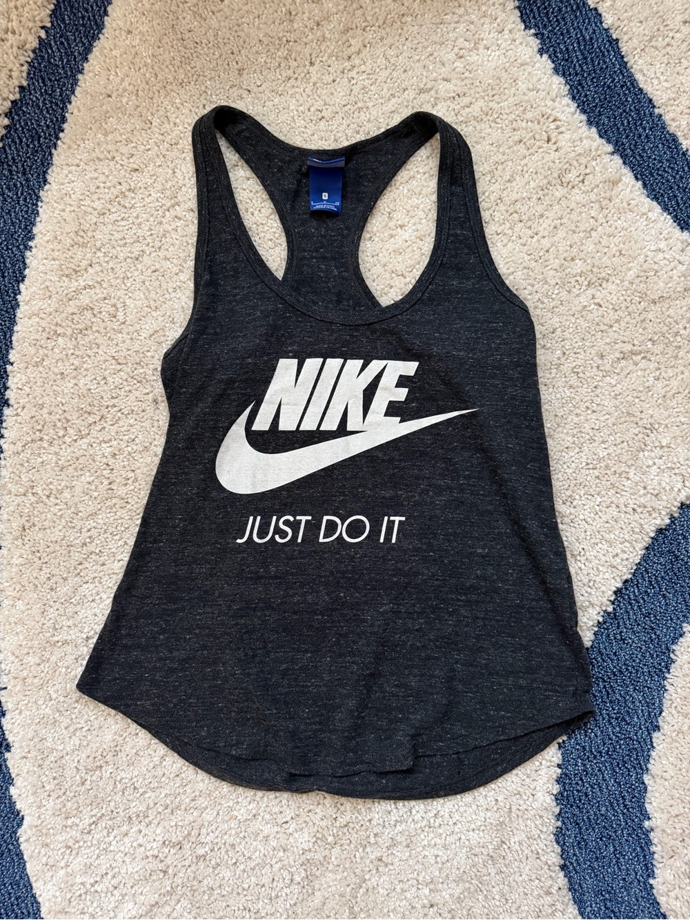 Nike Women's Charcoal Racerback Tank with White Swoosh